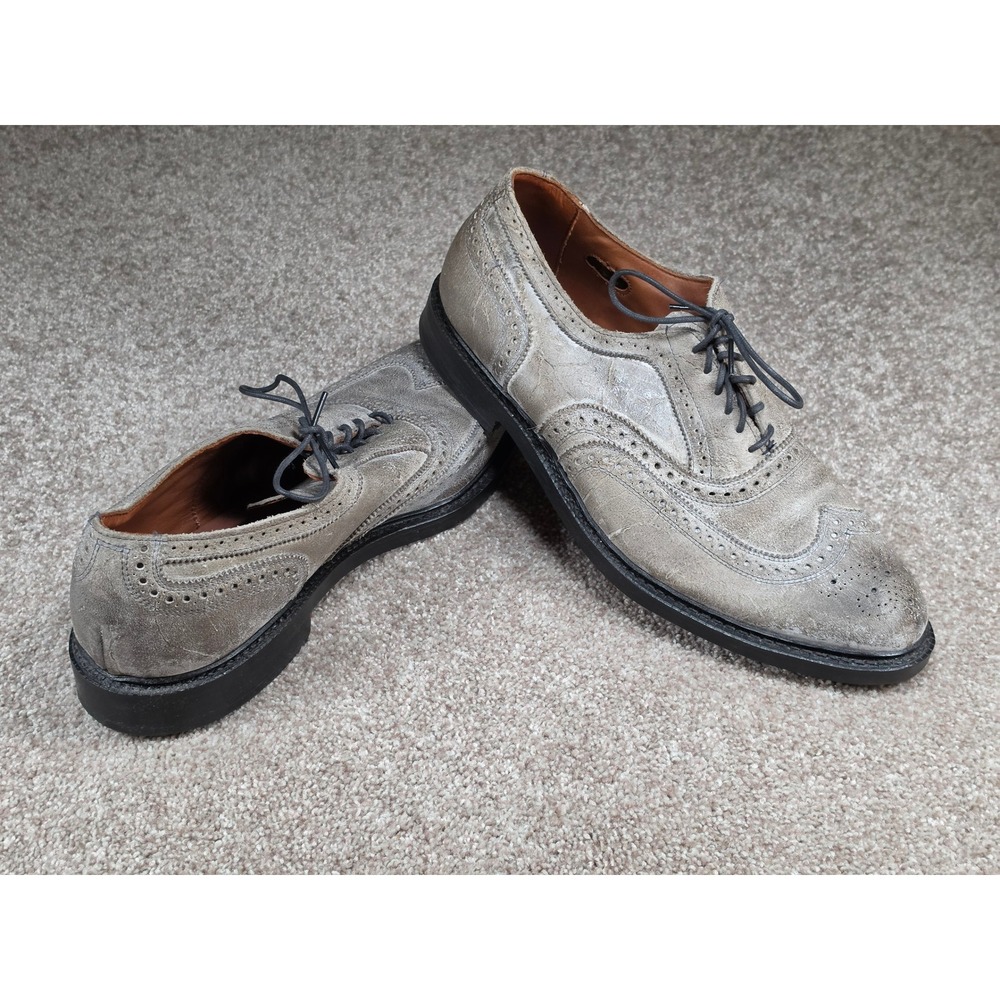 Allen Edmonds McTavish Grey Distressed Leather Wingtip Oxford Shoes Mens 12 D - Picture 5 of 8